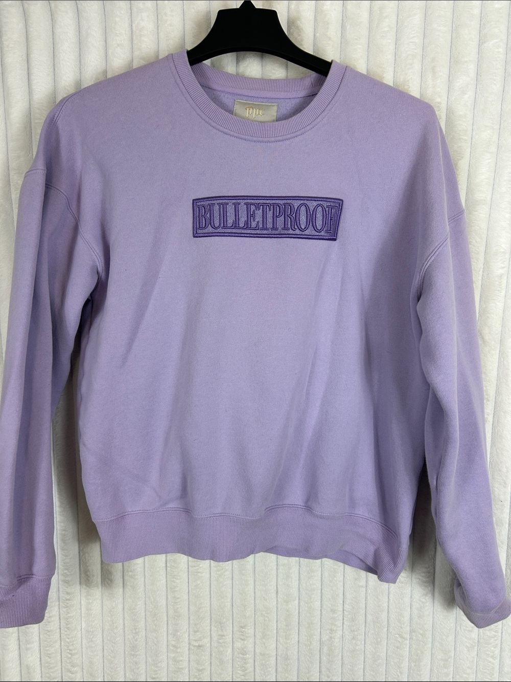 PPC BULLETPROOF Embroidered Lavender Crewneck Sweatshirt L